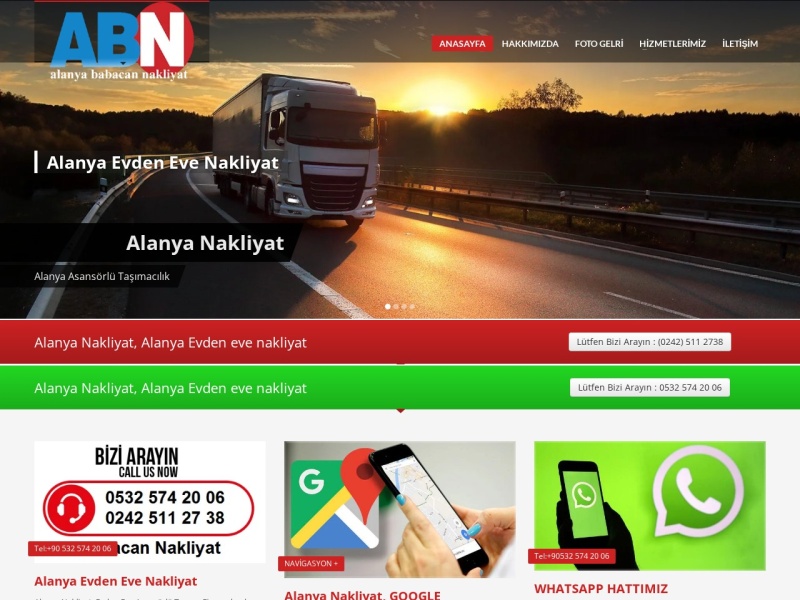 Alanyababacannakliyat Web Tasarım Masaüstü