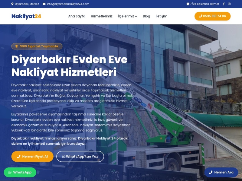 Diyarbakirnakliyat24 Web Tasarım Masaüstü