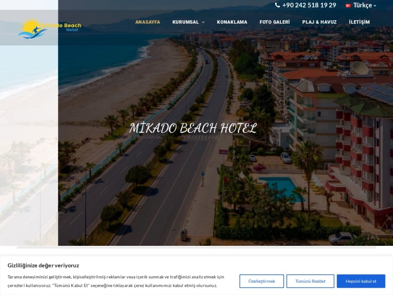 Mikadobeachhotel Web Tasarım Masaüstü