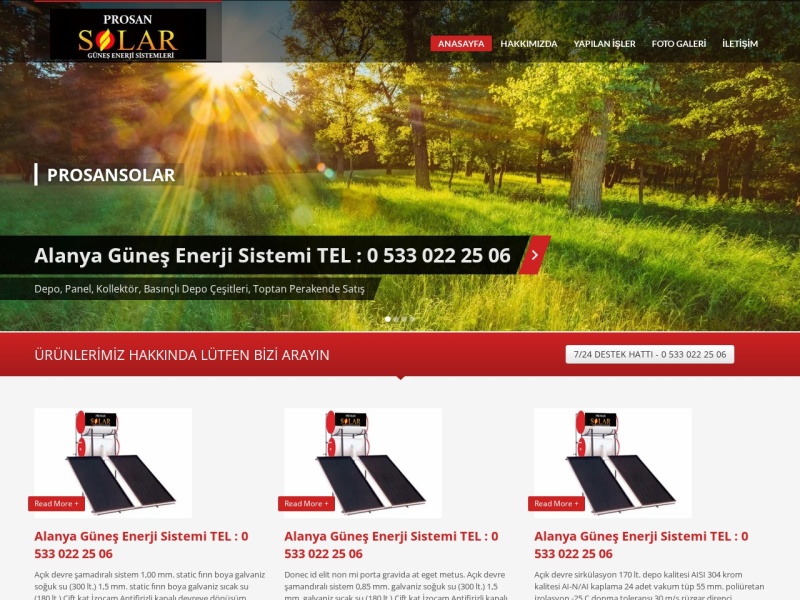 Prosansolar Web Tasarım Masaüstü