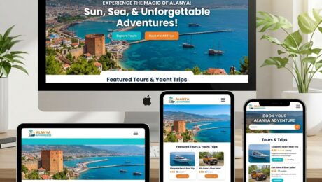 Alanya otelleri için mobil uyumlu ve şık web tasarım örneği